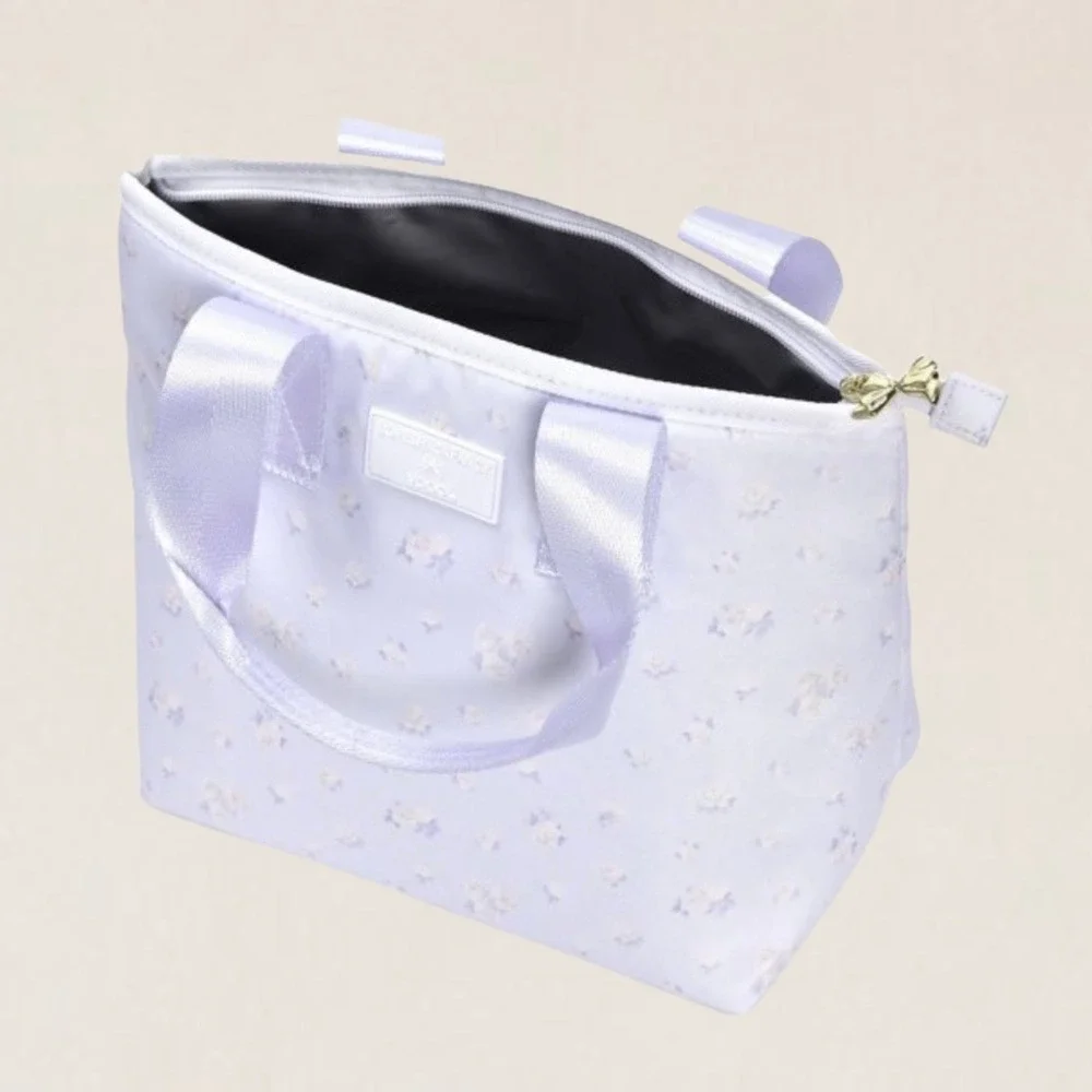 LoveShackFancy x Yoobi Insulated Lunch Tote Everblooming Rosettes Floral Blue